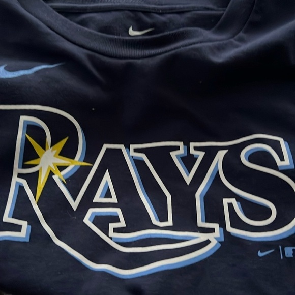MLB Tampa Bay Rays Navy Blue T Shirt Youth Large (14/16) Arozarena Nike Cotton - Picture 1 of 7